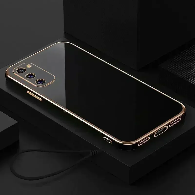 For Samsung S20 Case Galaxy S20+ Luxury Square Plating Galaxy S20 Plus S20 FE Phone Case ShockProof Soft TPU Silicone Back Cover