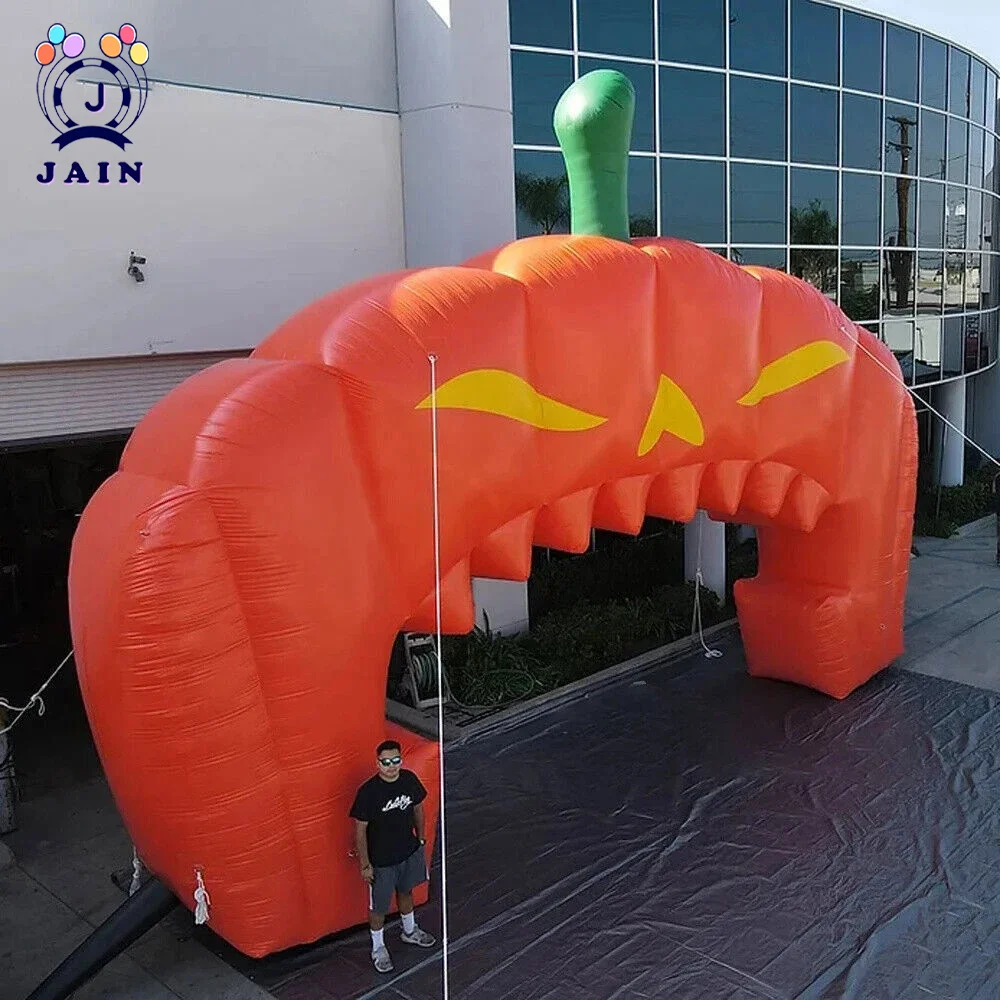 

Гигантская надувная арка-вход в виде тыквы, объемная надувная арка, 33 фута, надувное украшение для Хэллоуина с воздуходувкой для фестиваля