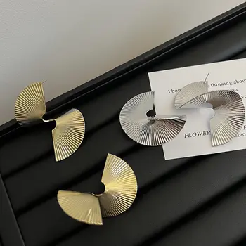 復古扭曲螺旋造型耳環,女士派對婚禮氣質飾品,幾何金色銀色金屬耳環 6 最佳銷售 新娘耳環 - №1