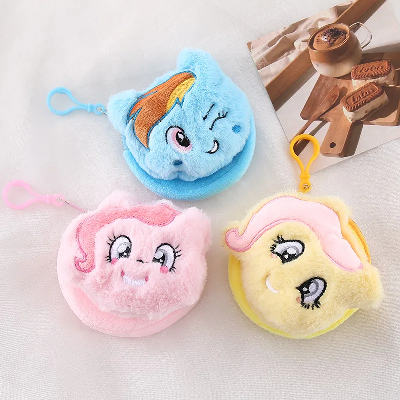 Nowa Kreskówkowa Urocza Kawaii Pluszowa Portmonetka My Little Pony Kreskówkowy Brelok Zawieszka Zapinana na Zamek Torba do Przechowywania Zabawka Prezent