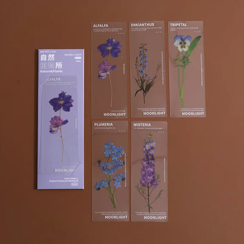 Flower Leaves Series Bookmarks for Books PVC Book Mark Page Marker Kids Kawaii Stationery Student School Supplies