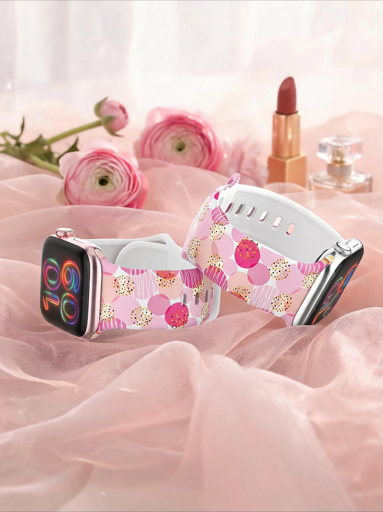 Cute watch band for Apple Watch40/41/42/44/45/46/49mm soft and stylish silicone strap for iWatch Series12 11 10 987 654 SE Ultra - view 4