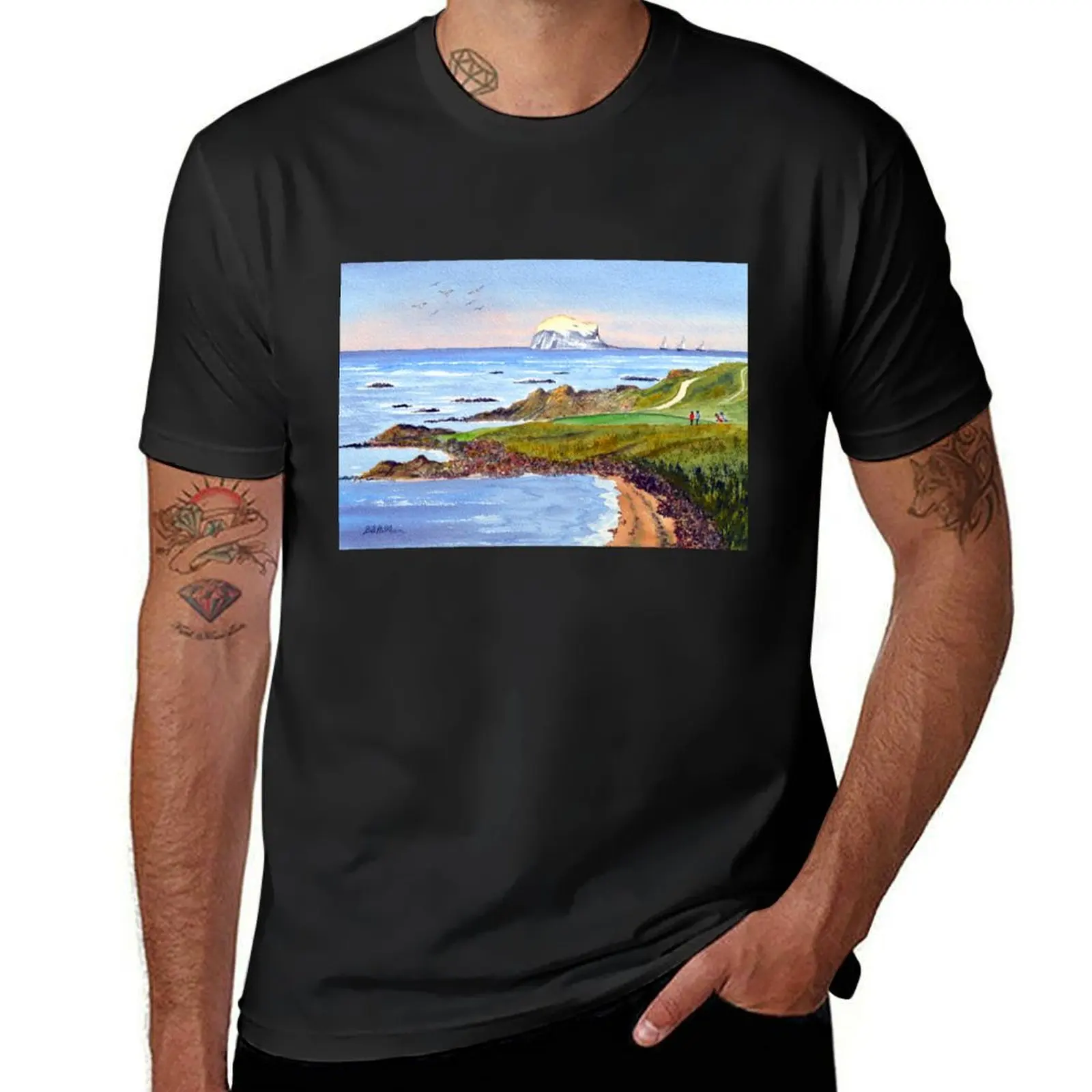 The Glen Golf Course 13th green North Berwick Scotland T-Shirt Aesthetic clothing tees T-shirt men