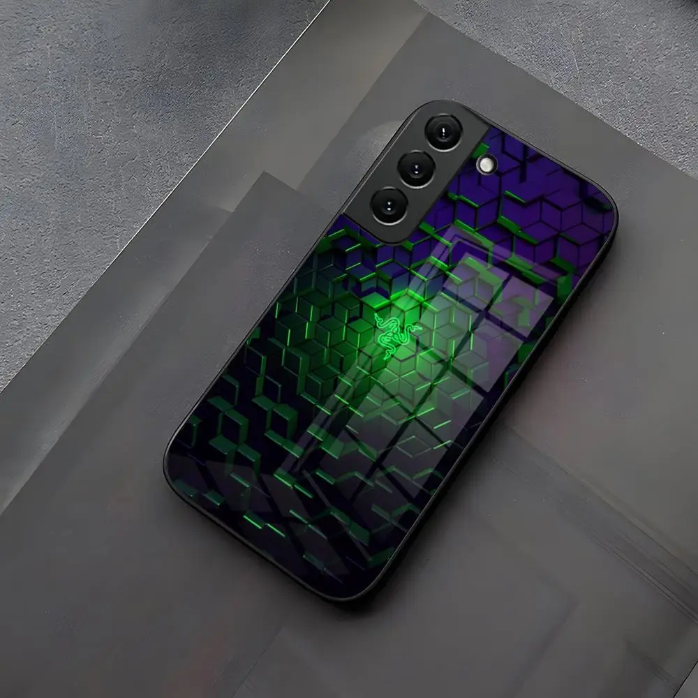 R-Razer 전화 케이스 유리 삼성 갤럭시 S25 S24 S21 S23 S22 S20 Ultra Fe Plus A14 A16 A54 A24 A55 A53 커버