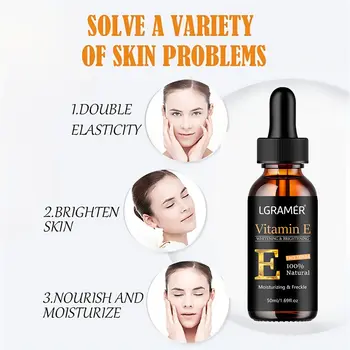 Sérum s vitamínem E na obličej, bělení, zmenšování pórů, odstraňování vrásek, zesvětlování černých skvrn, péče o pleť, esence, produkt pro péči o pleť 8 nejlepší prodej bezplatný vzorek produktu - №2