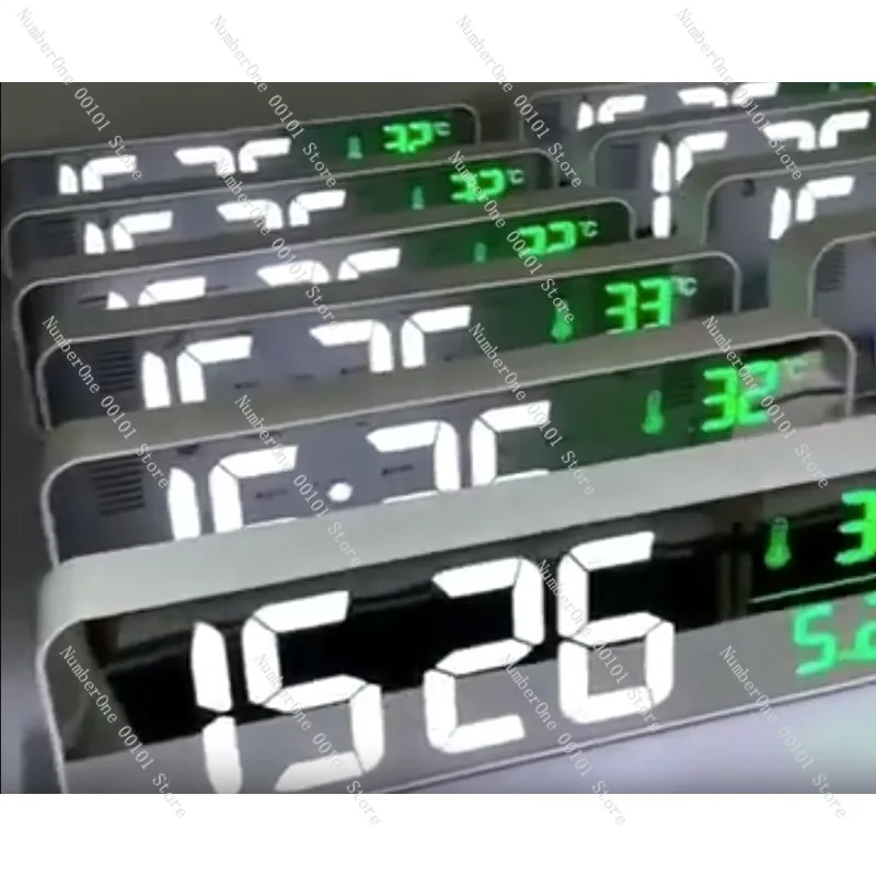 Rechargeable LED Musical Wall Clock Sound Control Snooze Bedside Electronic Alarm Clock With Phone Charging Function