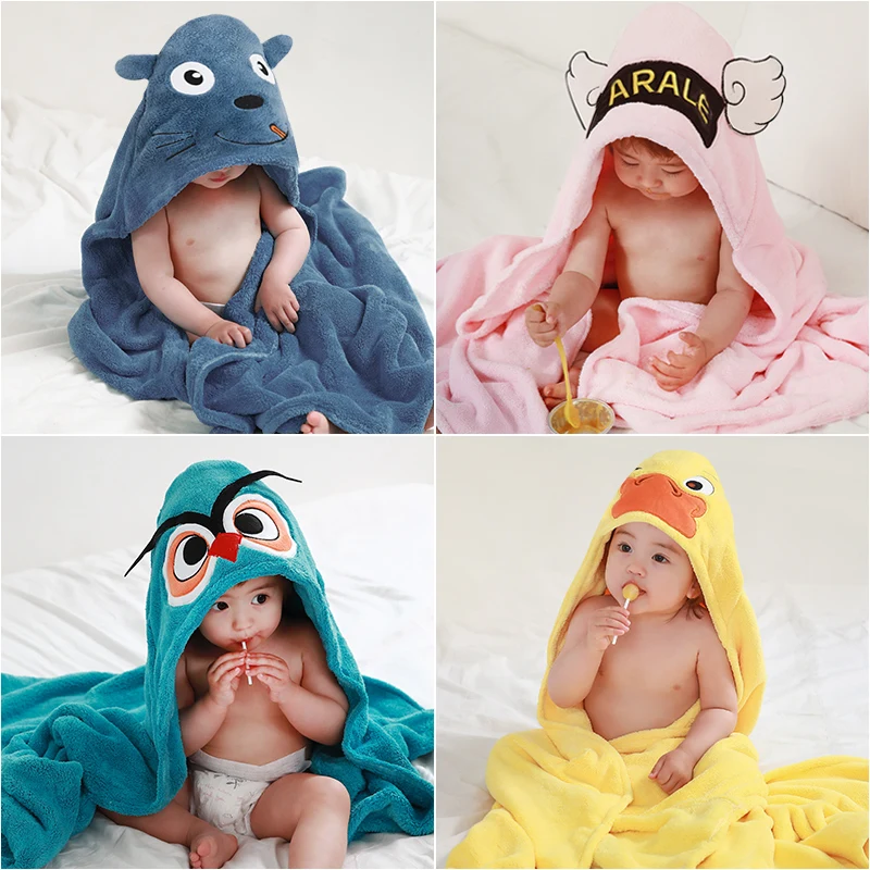 

Baby Bath Towels Absorbent Large Blankets Swaddle Wrap Newborn Baby Shower Towel Children Bathrobe Warm Kids Hooded Poncho Towel