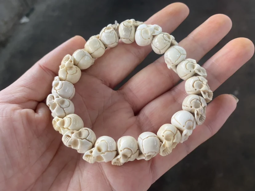 Natural Antlers Bracelet Men's and Women's Punk Skull Head Corpse Dolin Lord Evil Spirit Wenwan Bracelet Buddha Bead Rosary Bead