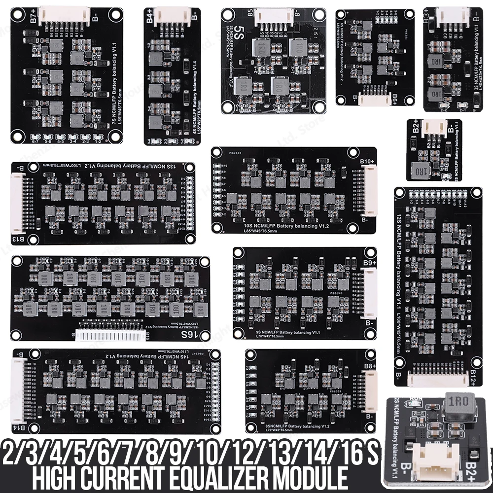 1.2A Balance Li-ion Lifepo4 Battery Active Equalizer Balancer Energy Transfer BMS 2S 3S 4S 5S 6S 7S 8S 9S 10S 12S 13S 14S 16S