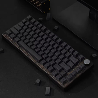 Black Japanese PBT Keycaps - Cherry Contour Full Set with Heat-Sublimation for 61/64/75/96/TKL Mechanical Keyboards