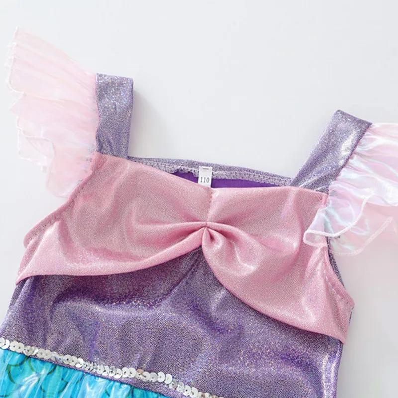 فستان الأميرة حورية البحر للأطفال، زي ذيل السمكة اللامع، ملابس مريحة للحفلات، هدية عيد الميلاد والكريسماس للفتيات، زي تنكري