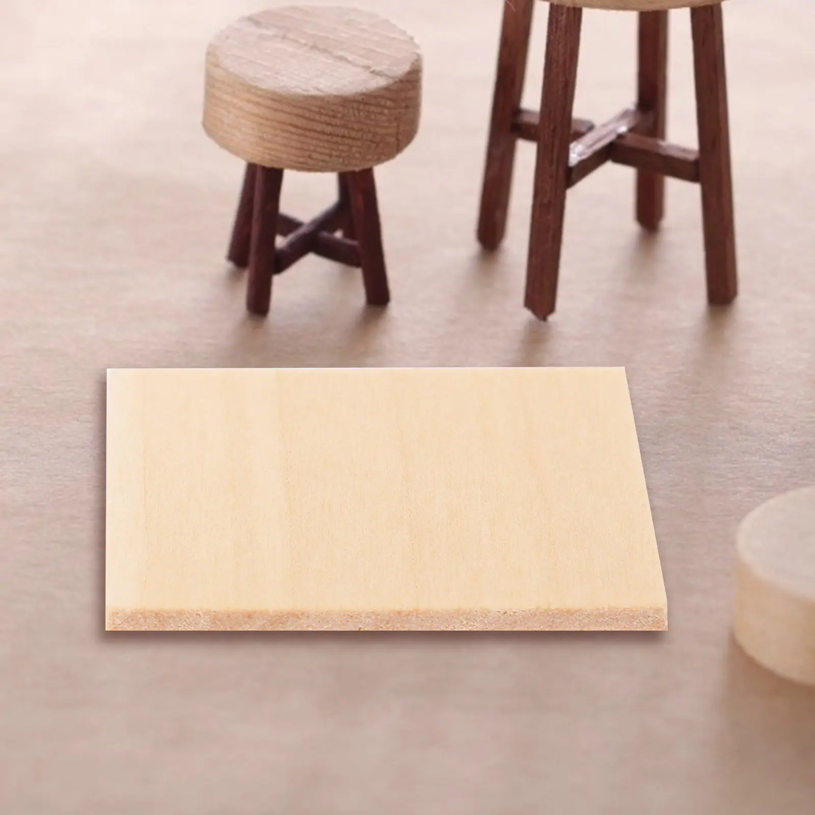 

48Pcs Wood Miniature Flooring Board Double-Sided for Tiny House Simulation Mini Floorboard Decorations Creative Mini House