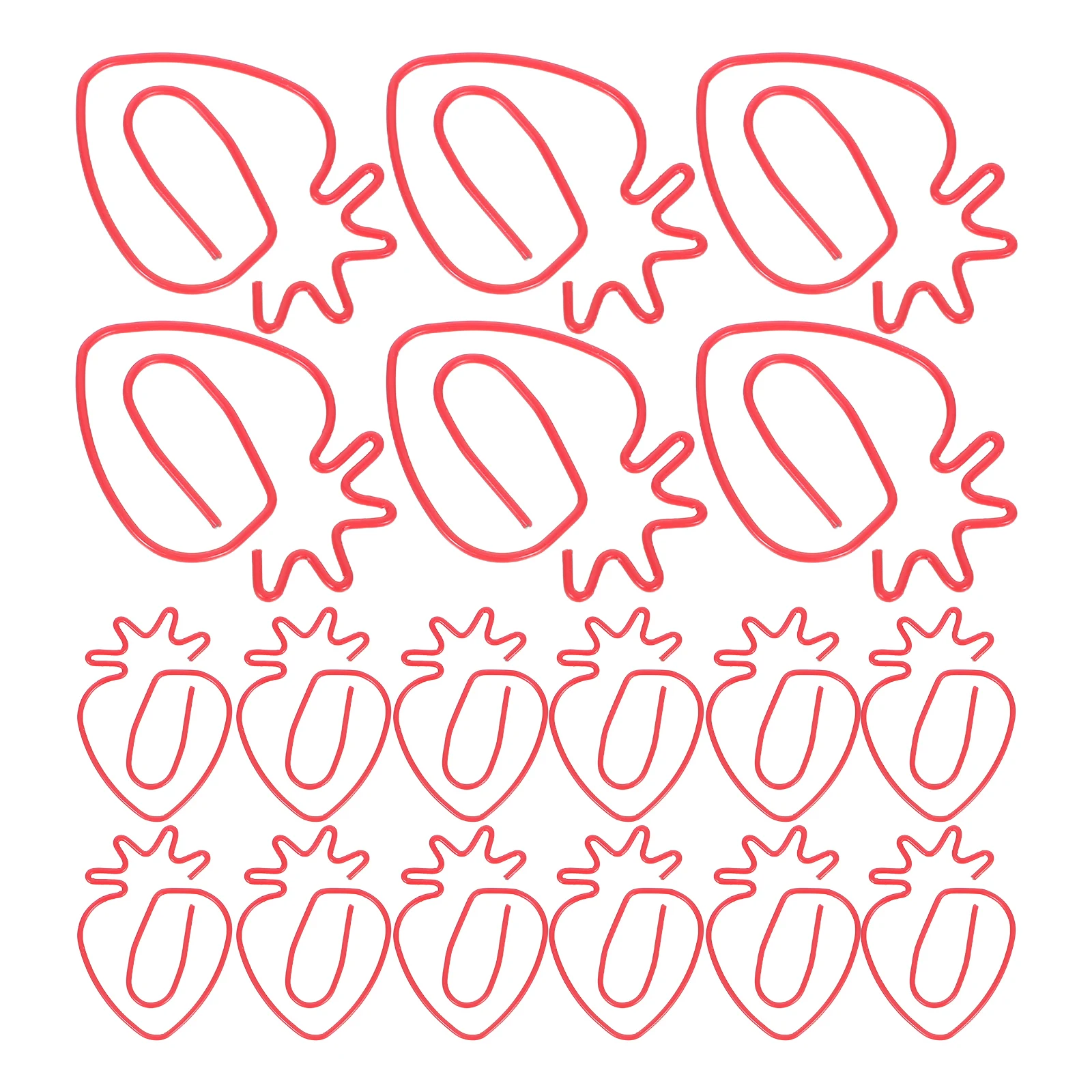 

50Pcs Strawberry Paper Clips Unique Colorful Metal Clips Fun Stationery Clip for School Office Students Kids Office Supplies