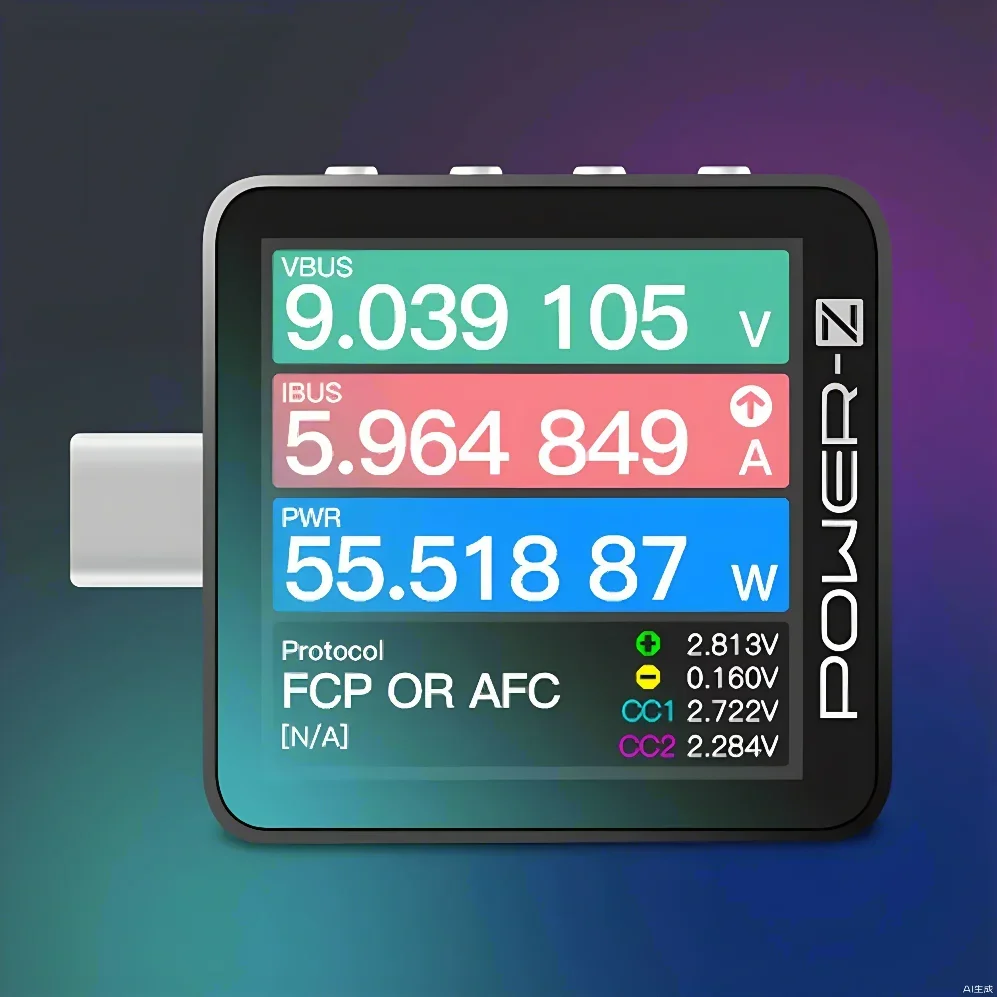 POWER-Z USB PD 테스터 전압 및 전류 리플 더블 C타입 기기, KM001, KM003C, USB 디지털 전압계 테스트