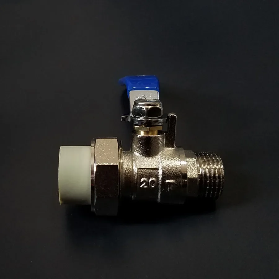 PPR Double Union All Copper Valve 20 25 32pe x 1/2