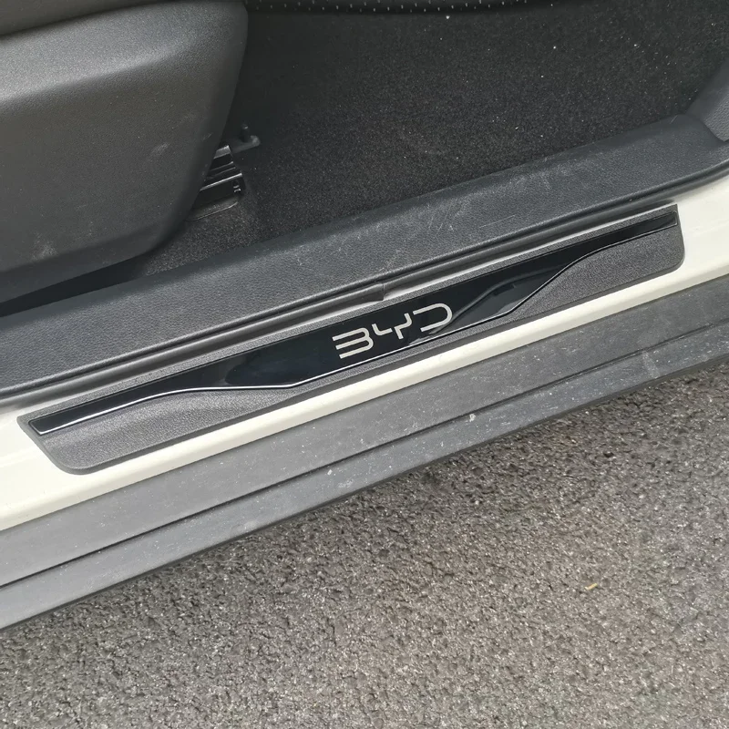 For BYD SEAL 6 DM-i Touring 2025 Accessories ABS Stainless Steel Plastic Door Sill Pedal Scuff Plate Decoration Cover 4Pcs/Set