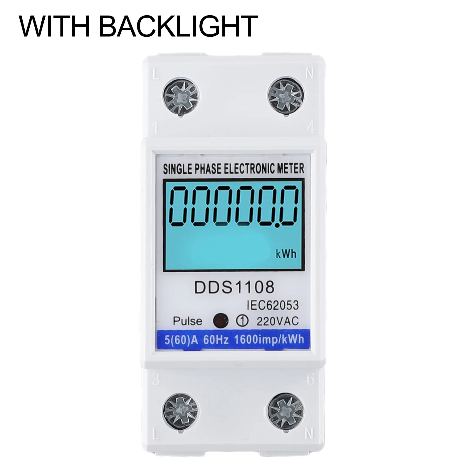 

Practical Energy Meter Embedded End Cover White With Backlight Without Backlight Energy Meter LCD Digital Display