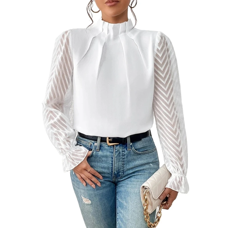 Elegant Blouses Shirts for Women Temperament Blusas Camisas Roupa Mujer Chiffon Blouse Shirt Womens Tops Streetwear Y2K Clothing