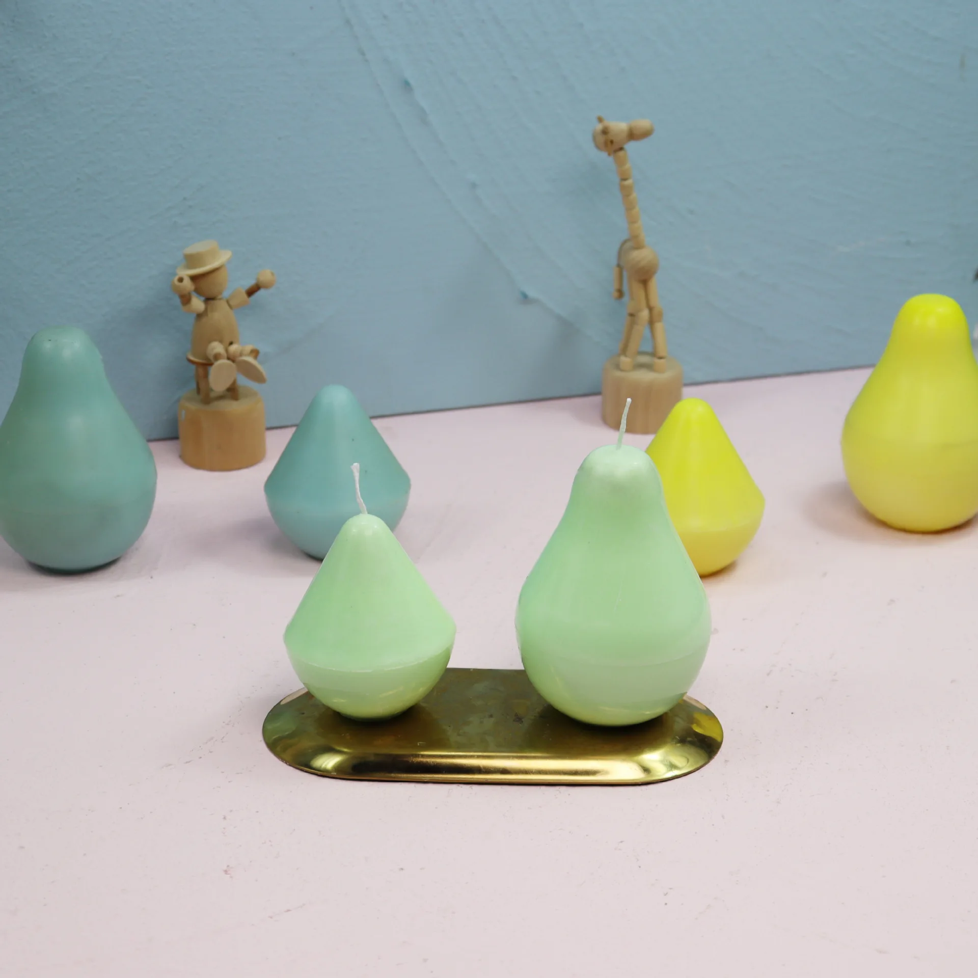 Pear Shaped PC Candle Mold Handmade DIY Fruit Pear Aromatherapy Wax High Gloss Plastic Candle Making Tool Moulds