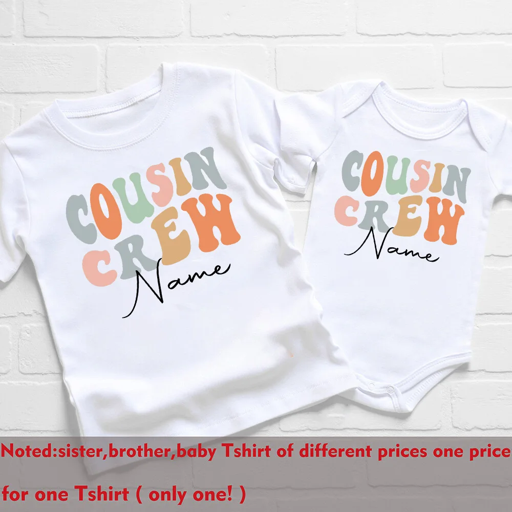 Personalized Cousin Crew Shirt Family Matching Cousins T-shirt New To The Cousin Crew Outfit Child Summer Tee Tops Baby Romper