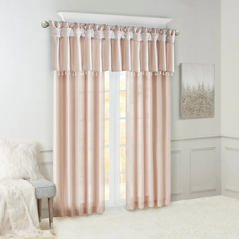 

Twist Tab Lined Window Curtain Panel Blush 50x95"