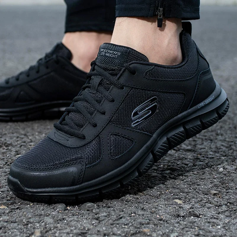Skechers 2026new Men Sports Shoes All Black Breathable Mesh Training Sneakers Casual Walking Footwear 52631-BBK