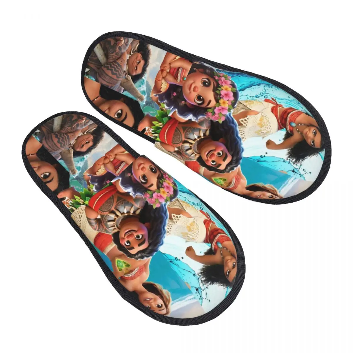 

Изготовленные на заказ домашние тапочки Moana из мягкой пены с эффектом памяти, женские удобные теплые нескользящие тапочки с героями мультфильмов