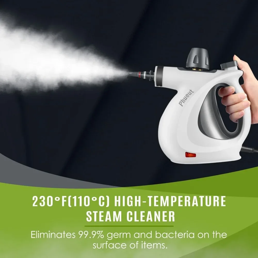 Pressurized Handheld Multi-Surface Natural Steam Cleaner with 12 pcs Accessories, Multi-Purpose for Home Use, for Cleaning Floor