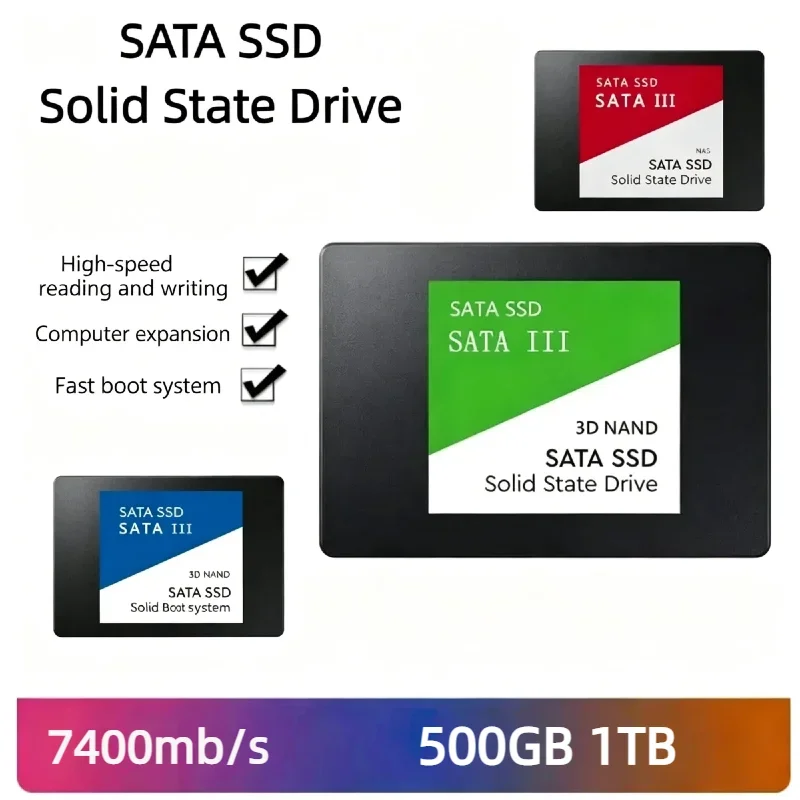 Original 2.5 Inch SATA III SSD Internal Solid State Drive 500GB 1TB High Speed Hard Disk Storage For Desktop Laptop PC Upgrade