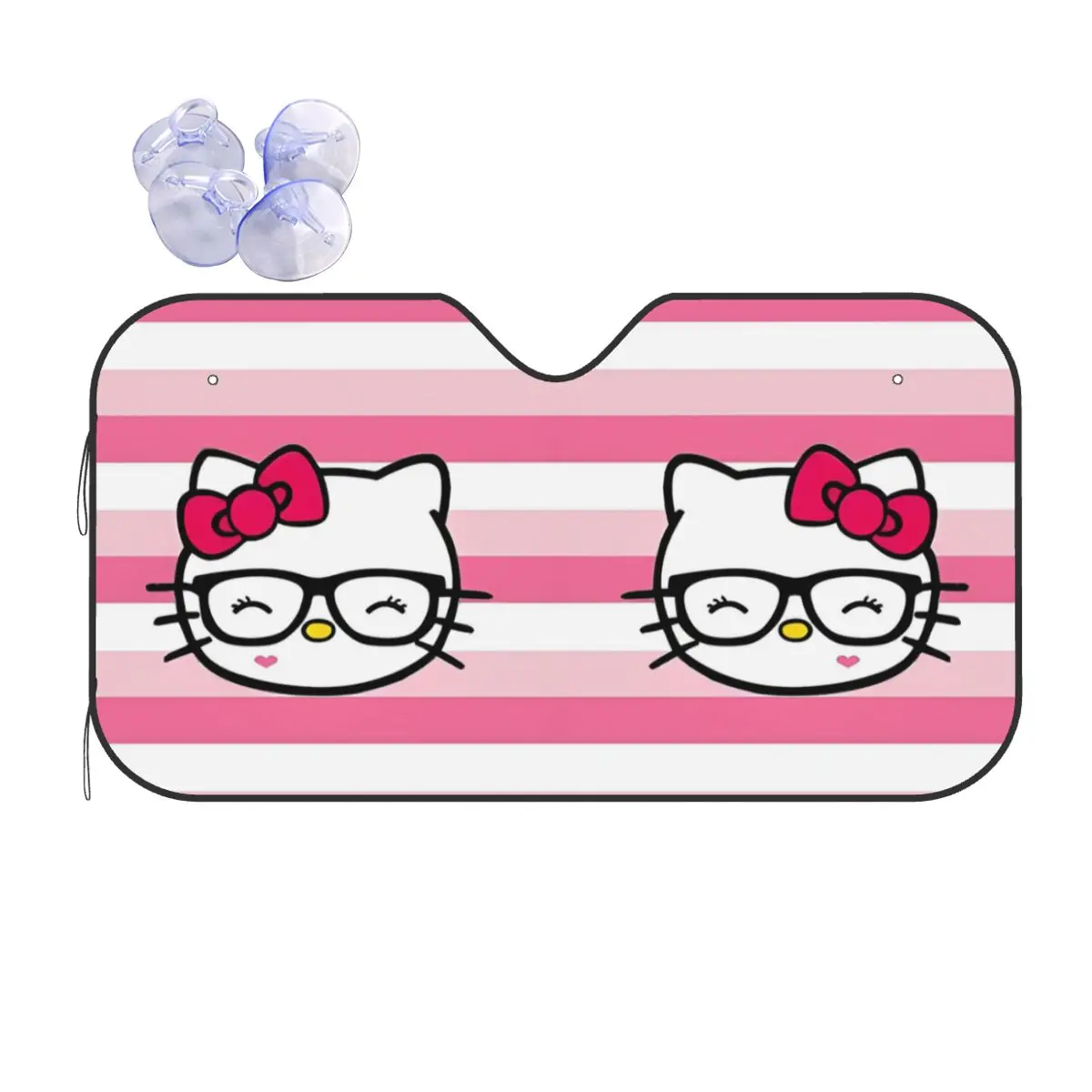 Hello Kitty Happily Fashion Windshield Sunshade 76x140cm Aluminium Foil Car Sunshade Heat Reflector