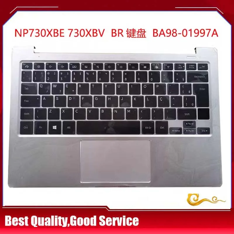 

YUEBEISHENG New/org For Samsung Notebook NT730XBE NP730XBE Palmrest BR Brazil keyboard upper cover Touchpad,Silver