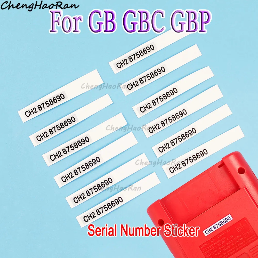 GB GBC GBP 콘솔용 일련 번호 스티커, 게임보이 게임 포켓 콘솔 교체 부품용 백 쉘 라벨 스티커, 5 개 