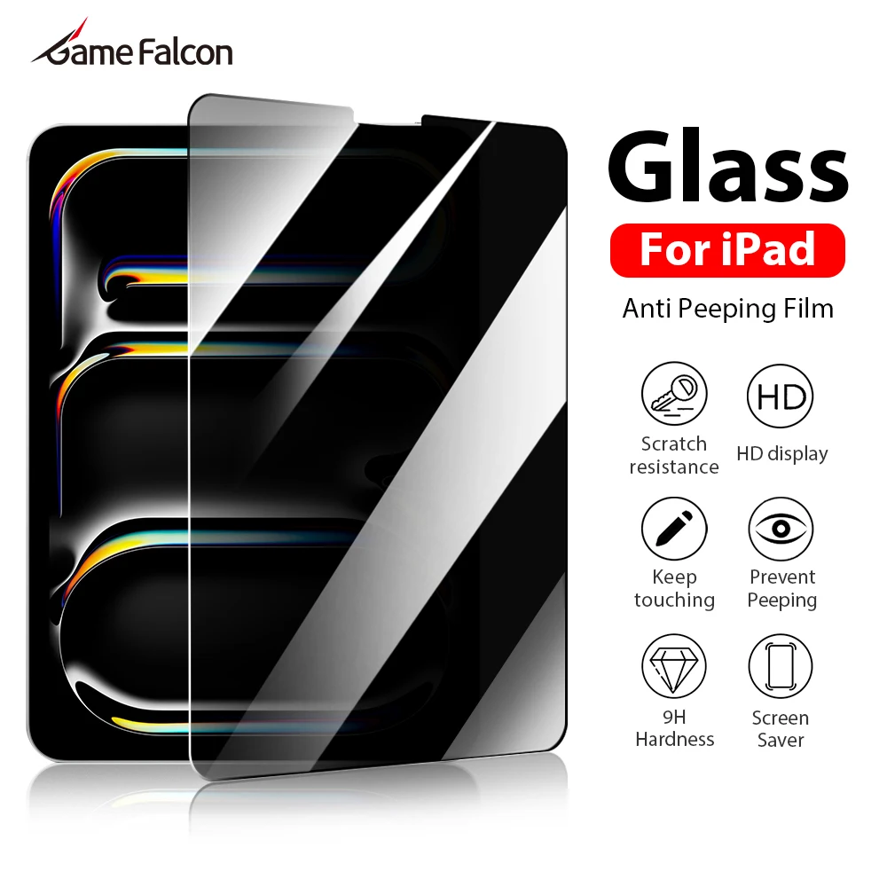

Tempered Glass For iPad Pro 13 12.9 11th M4 M5 A16 10 9 9th 10th Generation Air 11 M2 M3 5 4 Mini 6 7 Privacy Screen Protector