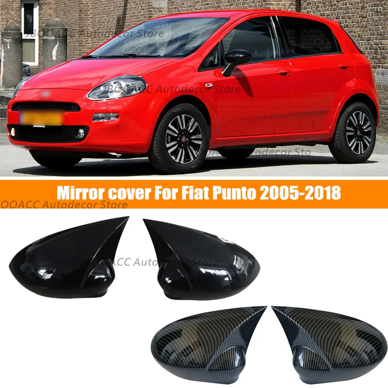 

Крышки боковых зеркал для Fiat Punto 05-18, крышка зеркала заднего вида, углеродное волокно, чехол с узором бычьего рога, накладка на автомобиль