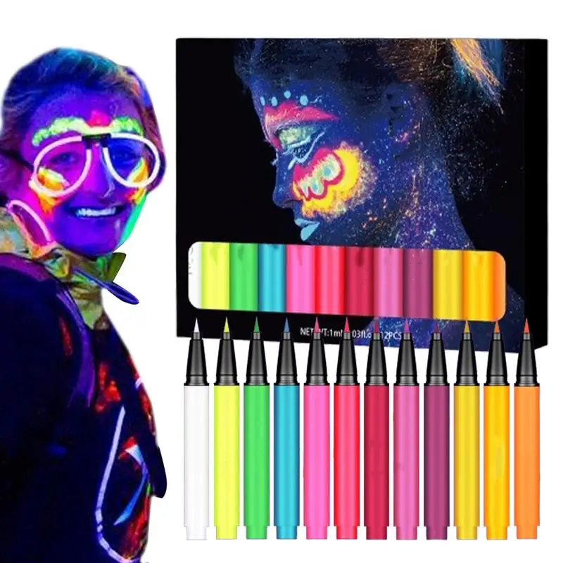 12 Colors Matte Eye Pencil Liquid fast drying  Makeup Eye Pencil Set 12 Colors Fluorescent Glow Eye Pencil for Women Makeup