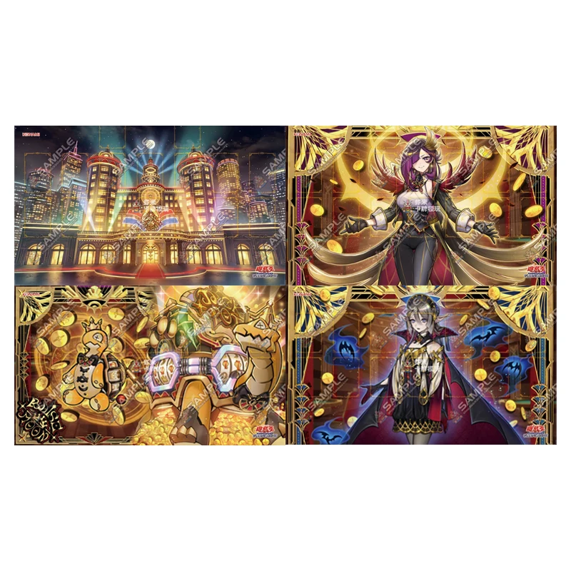 600X350X2Mm Diy Yu-Gi-Oh! Raise Moon Wings Rapi Card Battle Mat Single-Player Board Game Card Duel Mat Battle Pad Gift Toy