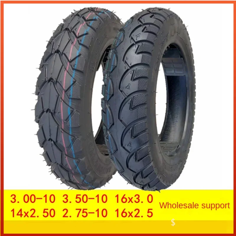 New Thickened Electric Motorcycle Tire 3.00-10 14x2.5 Electric Vehicle 3.50-10 Battery Car 300-350 Steel Wire Outer Tire