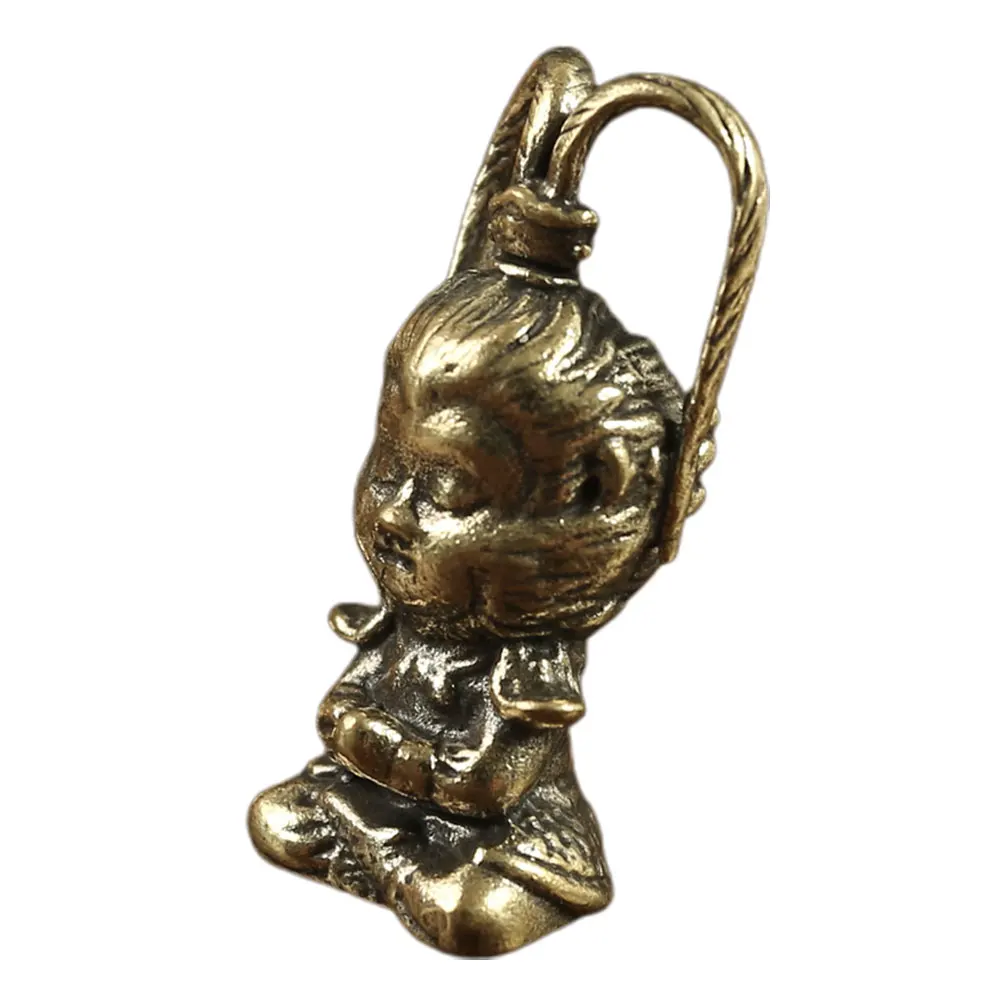 Handmade Sun Wukong Copper King Charm Retro Keychain Decor Key Ring Pendant Shaped Diy Pendant King Keycharm Copper