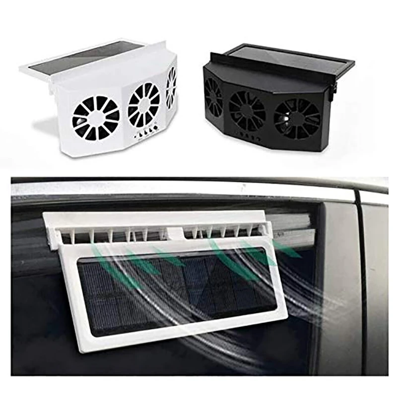 Solar Powered Car Ventilator,Solar Car Front/Rear Window Fan Exhaust Fan,Car Radiator,Eliminate Peculiar Smell