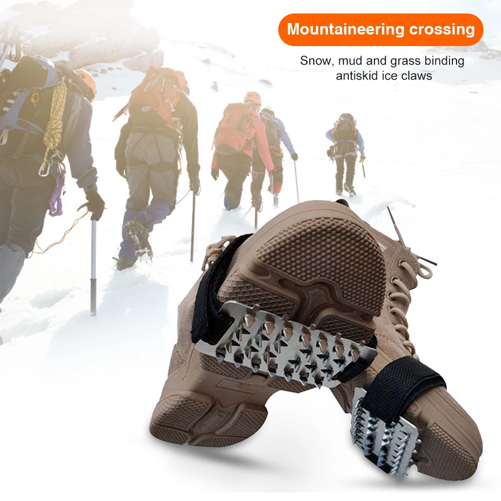 

26 Stainless Steel Spikes Ice Snow Grips for Shoes and Boots Traction Ice Shoes Grippers Traction Snow Grips for Hiking Climbing