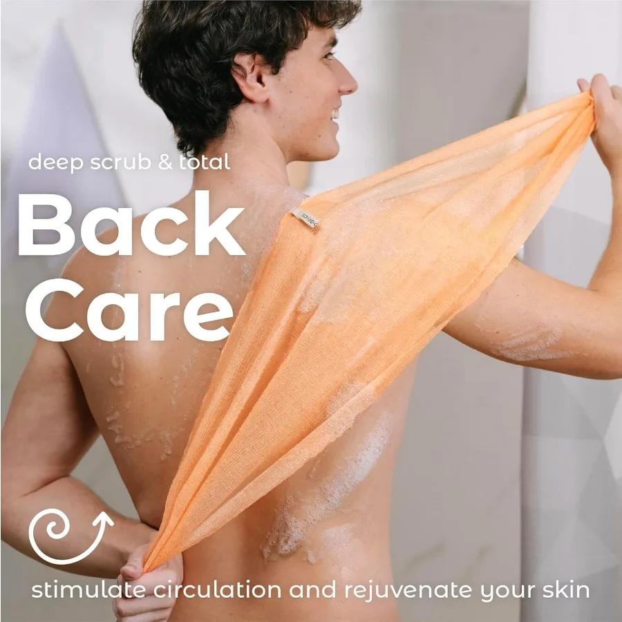 毎日のボディケアのための角質除去シャワータオル 日本製ナイロンバスタオルと速乾性テクノロジーを採用したボディウォッシュクロス 耐久性のある生地