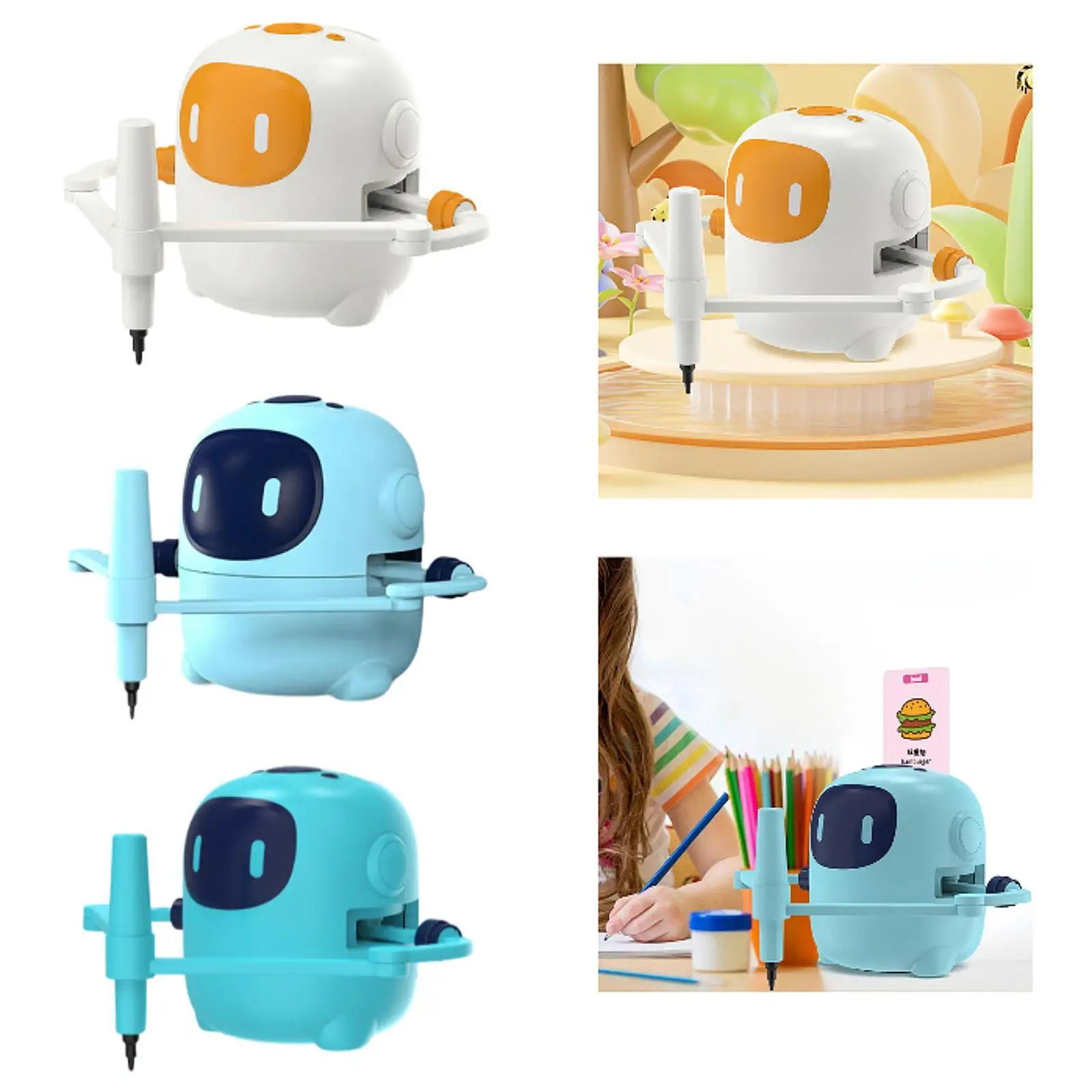 Kids Drawing Robot Cute Portable Preschool Game Lightweight Interactive Educational for Children Boys Girls Birthday Gift