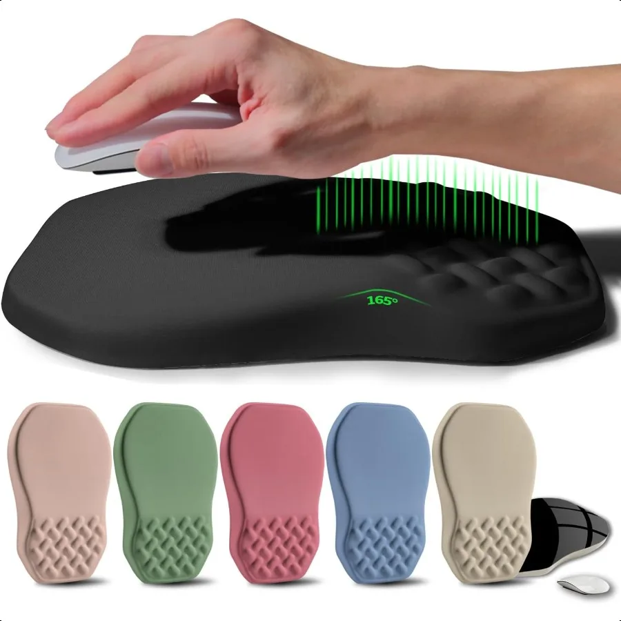 

Ergonomic Raised Mouse Pad Wrist port with Bilateral Slope Memory Foam Mousepad for Wrist Rest and Carpal Tunnel Pain Relief 11