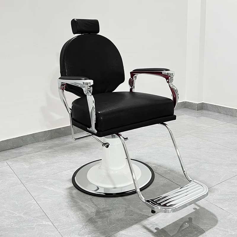 Cadeira de barbeiro reversível premium, cadeira de salão de espuma respirável, loja de estilo de cabelo, beleza reclinável, forte, móveis de salão de coiffure