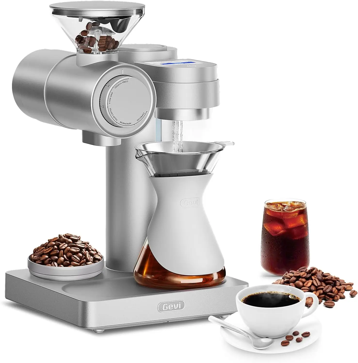 

Smart Pour-over Drip Coffee Maker Programmable Brew & Spin Speed 51 Precise Grind Settings Custom Recipes Fast Heating