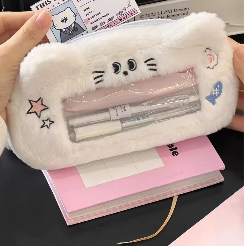 مقلمة Mini IKEA جديدة عالية الجودة من القطيفة للقطط والكلاب ذات سعة كبيرة، صندوق قرطاسية بسيط لطيف