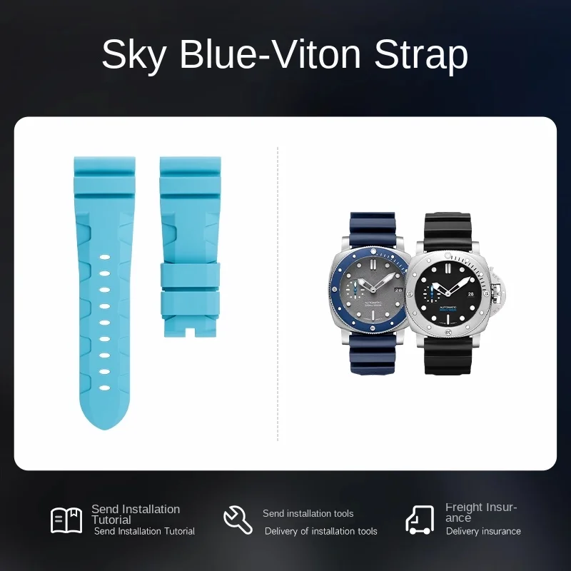 100% OEM لبانيراي فلورو حزام ساعة مطاطي 22/24/26 مللي متر متوافق مع Luminor غاطسة PAM441 البرق مقاوم للماء