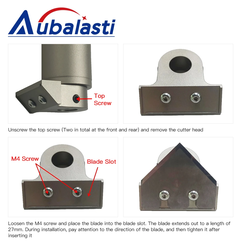 Aubalasti CNC เท่ากับขอบเฉียงมีดตัดความหนา 20 มม.Vibrating มีดสําหรับ Soft Glass PVC Honeycomb Board KT Board
