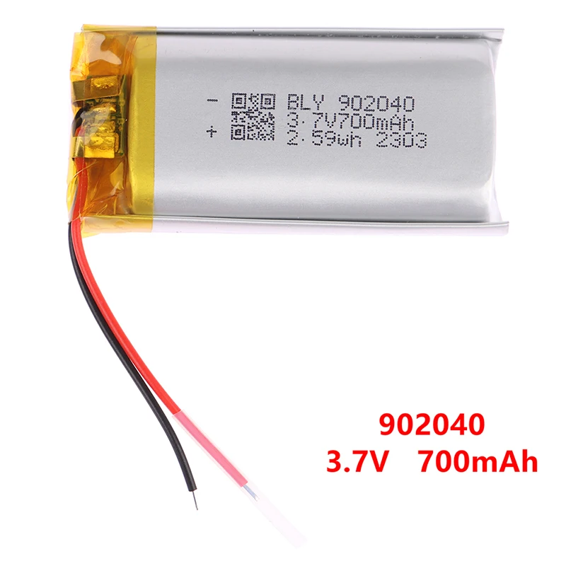 902040 3.7V 700mAh Lithium Polymer LiPo Rechargeable Battery For Mp3 DVD E-book Bluetooth Speaker LED light Beauty Smart Home