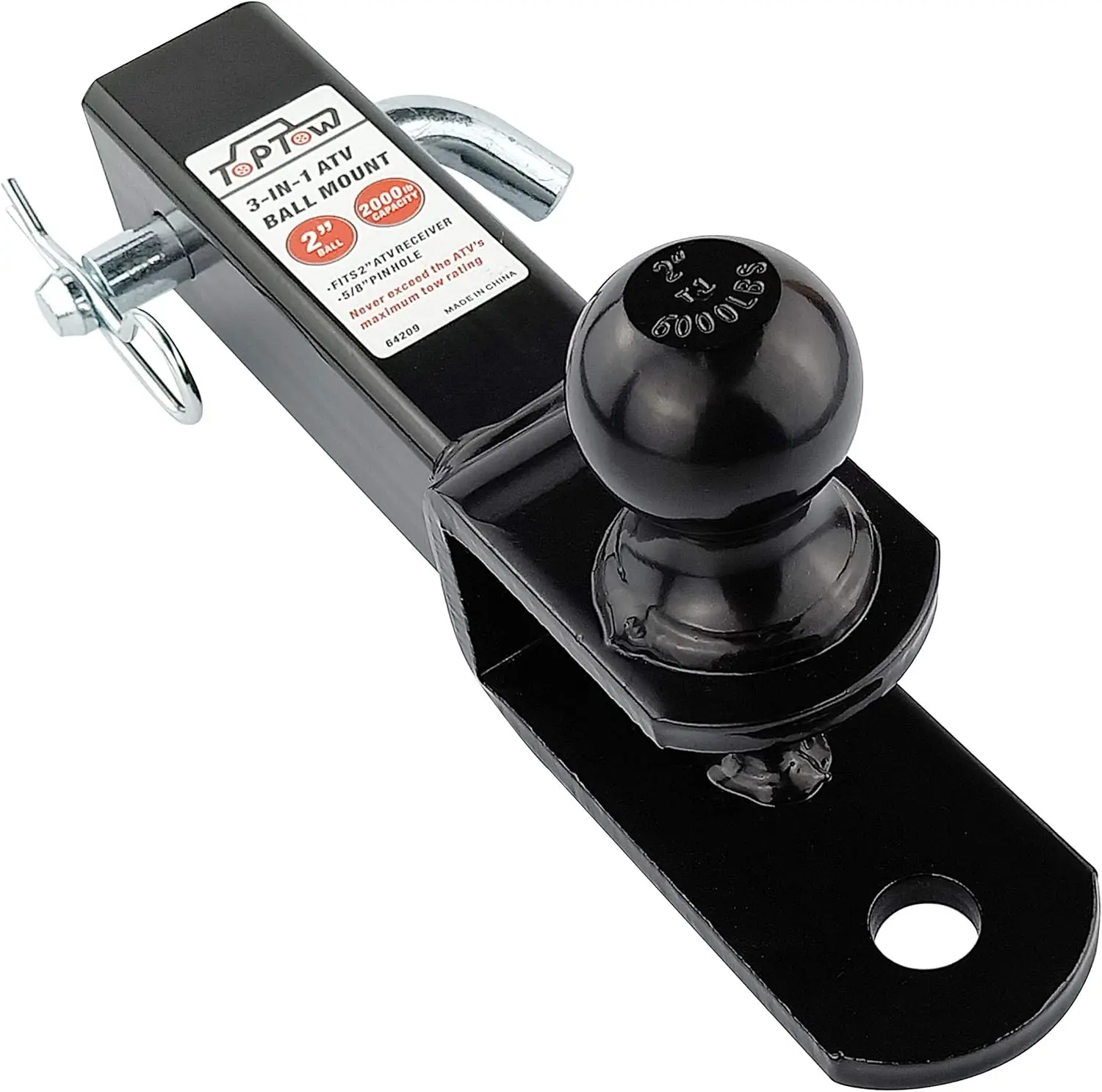 

2-Inch ATV/UTV Trailer Hitch Towing Ball Mounts with Clevis Pin, Fits 2-Inch Receiver for Secure Hauling